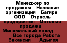 Менеджер по продажам › Название организации ­ Багира, ООО › Отрасль предприятия ­ Оптовые продажи › Минимальный оклад ­ 40 000 - Все города Работа » Вакансии   . Адыгея респ.,Майкоп г.